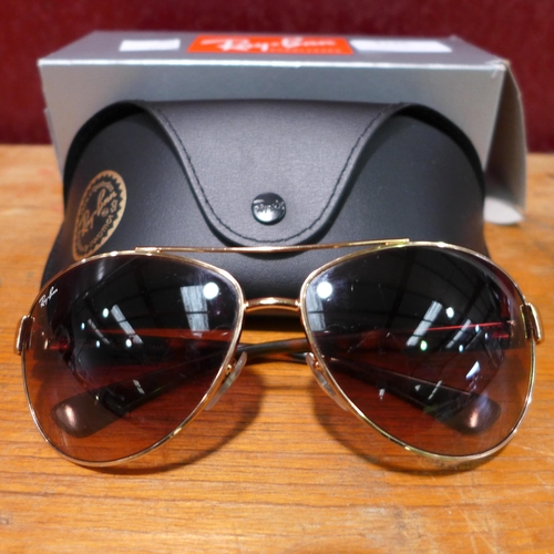 3136 - Rayban 3386 001/13 63X13 Gold Metal Sunglasses  (248-85)   * This lot is subject to vat