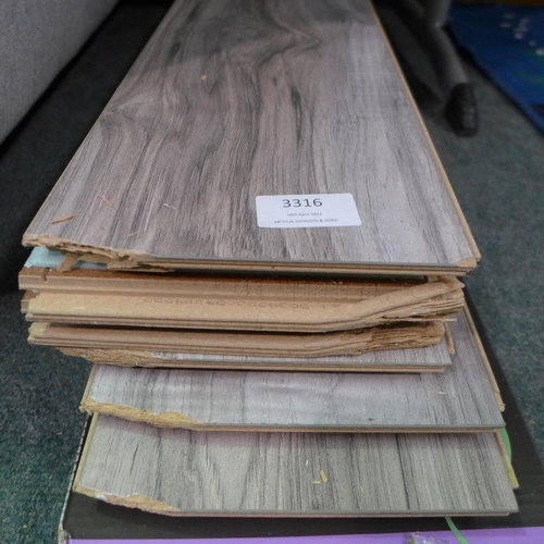 3316 - Rigid Core Vinyl Flooring - Oyster and Grey Laminate Flooring  (248-44,46)   * This lot is subject t... 