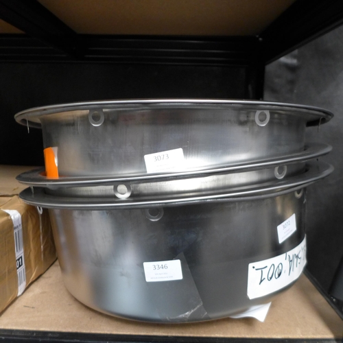 3346 - Three 450mm Installation Round Stainless Steel Sinks,    Original RRP £25.00 + vat  * This lot is su... 