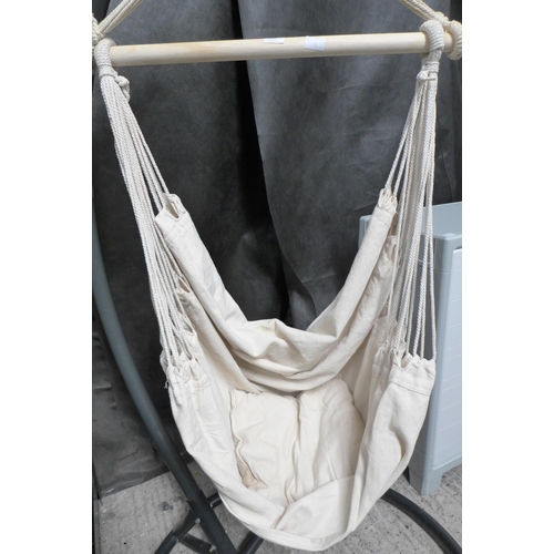 3349 - Cream Fabric Garden Hanging/Swing Chair