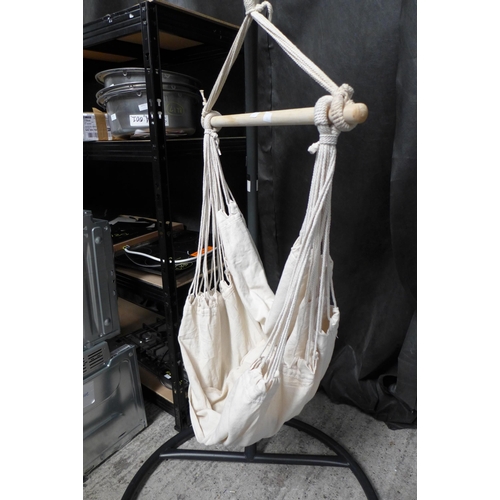 3349 - Cream Fabric Garden Hanging/Swing Chair