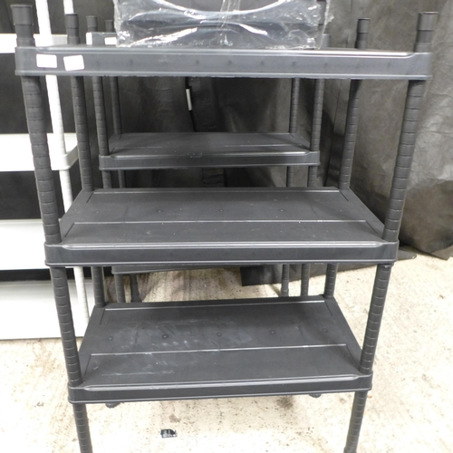 3352 - Black Plastic Shelving Unit