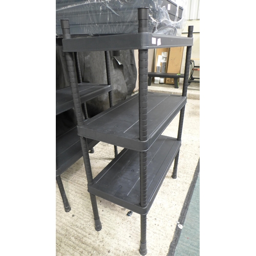 3352 - Black Plastic Shelving Unit