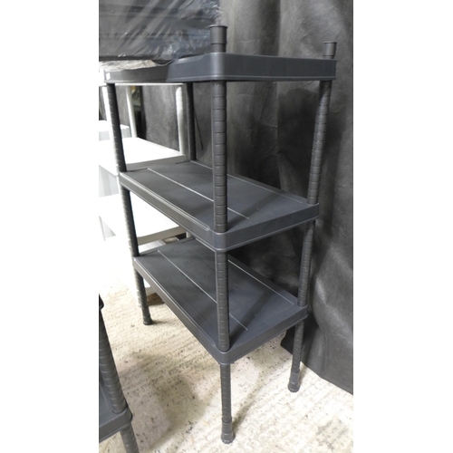 3353 - Black Plastic Shelving Unit