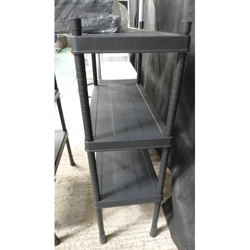 3353 - Black Plastic Shelving Unit