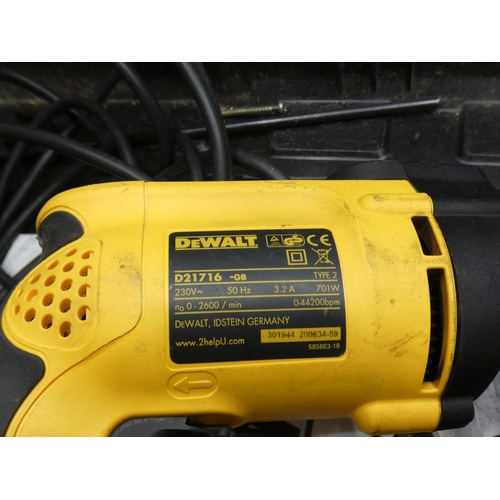 2036 - DeWalt D21716 240v hammer drill - W - in box with manual