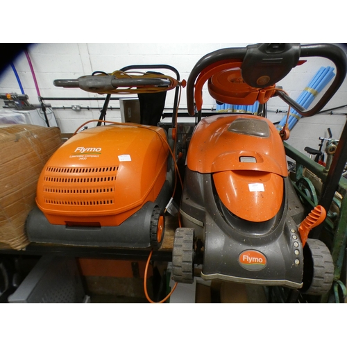 2087 - Flymo Roller compact 3400 lawn mower and Flymo lawn rake compact 3400