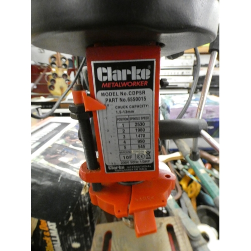 2108 - Clarke model CDP5R bench drill - failed electrical safety test due to no earth connection - sold as ... 