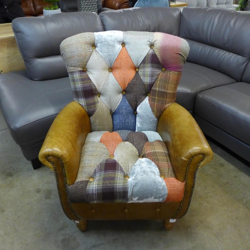 1302 - A Gotham Harlequin patchwork armchair