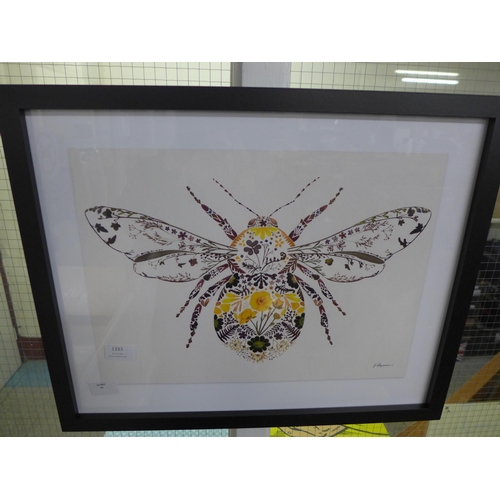 1333 - A Helen Ahpornsiri framed  Print -(Buttercup Bumblebee) 40X50(PPR4372615)   *