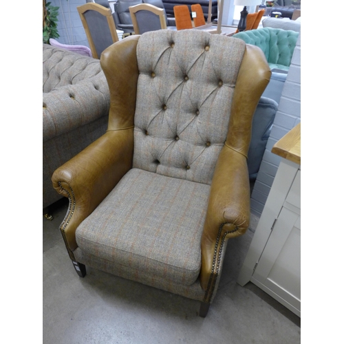 1463 - A Fast Track Kew Harris tweed armchair