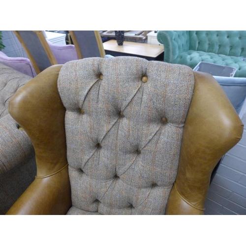 1463 - A Fast Track Kew Harris tweed armchair