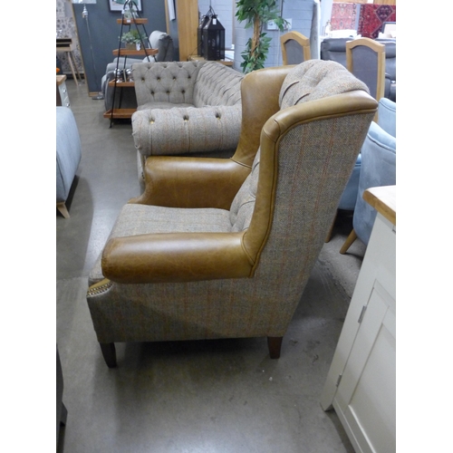 1463 - A Fast Track Kew Harris tweed armchair