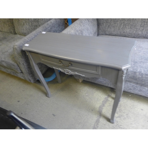 1753 - A grey single drawer console table