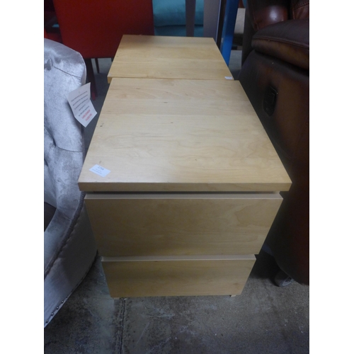 1756 - A pair of Ikea two drawer bedside chests