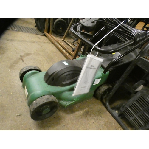 2369 - A green 100w electric lawn mower with collector, - W