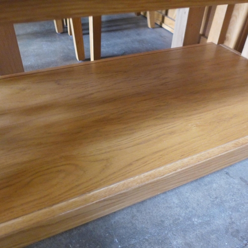 1790 - A large oak coffee table with bottom shelf