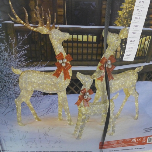 1505 - Led Deer Family Set Of 3 , Original RRP £216.66 + vat (4099-17)  * This lot is subject to vat