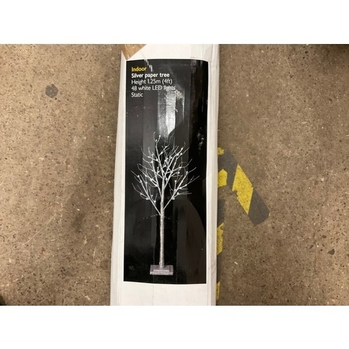 2069 - Two John Lewis indoor silver paper trees - 4ft