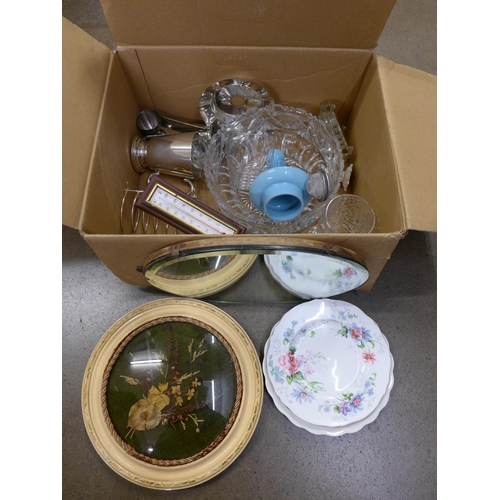 1119 - A box of china, glass and silver plate **PLEASE NOTE THIS LOT IS NOT ELIGIBLE FOR POSTING AND PACKIN... 