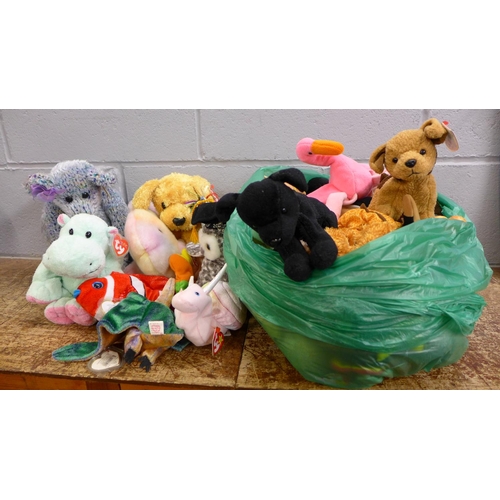 1120 - A collection of Ty Beanie Babies, 53 small and four large, most with tags **PLEASE NOTE THIS LOT IS ... 