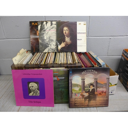 1127 - A collection of classical and opera LP records in a perspex record rack **PLEASE NOTE THIS LOT IS NO... 