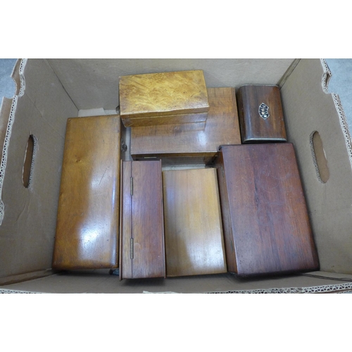 1139 - Ten wooden boxes including French mahogany and walnut **PLEASE NOTE THIS LOT IS NOT ELIGIBLE FOR POS... 