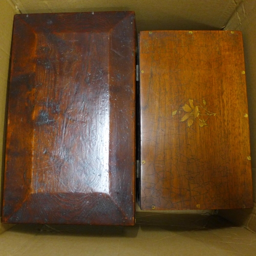 1143 - Five wooden boxes **PLEASE NOTE THIS LOT IS NOT ELIGIBLE FOR POSTING AND PACKING**