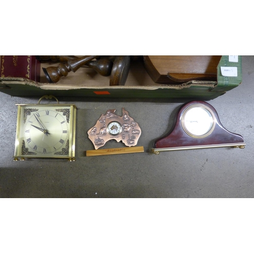 1145 - Clocks, Rotary and other wristwatches and a mini projector **PLEASE NOTE THIS LOT IS NOT ELIGIBLE FO... 