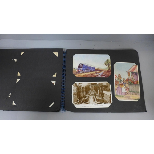 671 - Postcards; a vintage postcard album and collection (60 no.)