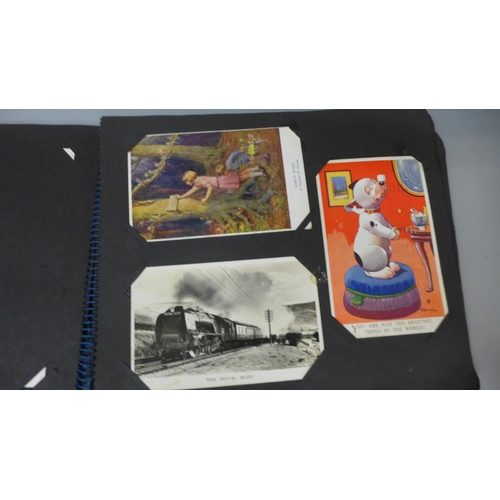 671 - Postcards; a vintage postcard album and collection (60 no.)