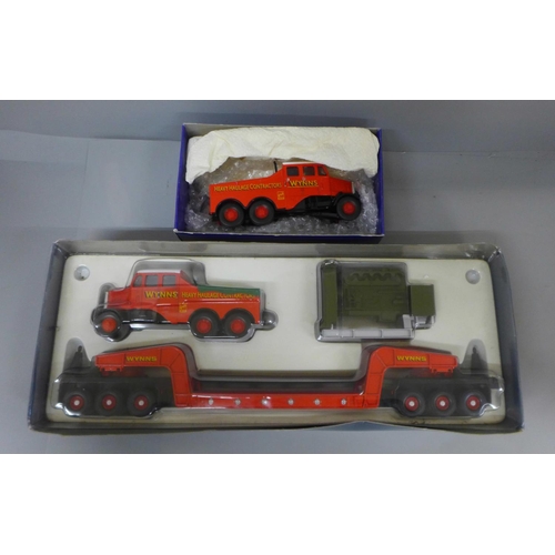 679 - Two Corgi Heavy Haulage Wynns die-cast model vehicle sets, Scammell Constructor and Trailer