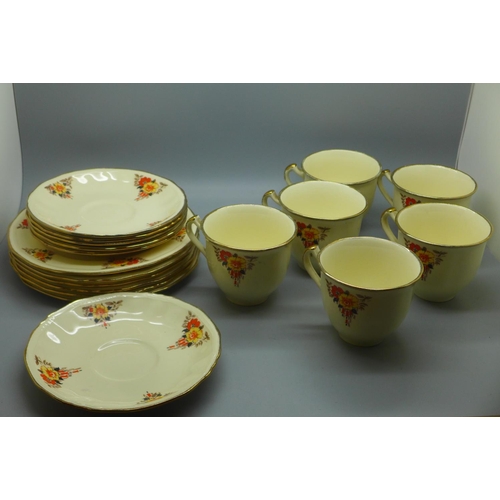 691 - Six Alfred Meakin tea cups, saucers and tea plates