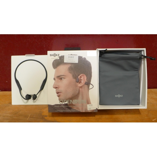 3183 - Shokz Open Run Headphones Bone Conducting, (249-483)   * This lot is subject to vat