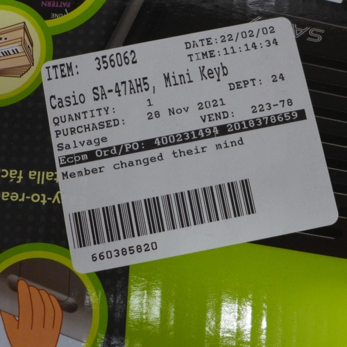 3229 - Casio Mini Keyboard Sa-47Ah5 , (249-112)   * This lot is subject to vat