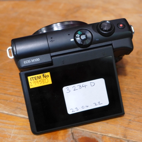 3234d - Canon Eos M100 Mirrorless Camera (no battery/no charger) , Original RRP £269.99 + vat , (249-189)   ... 