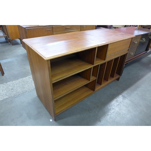 130 - A teak record cabinet