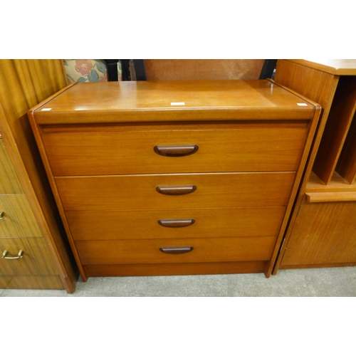 132 - A teak chest of drawers