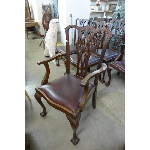 174 - A set of six Chippendale Revival mahogany dining chairs