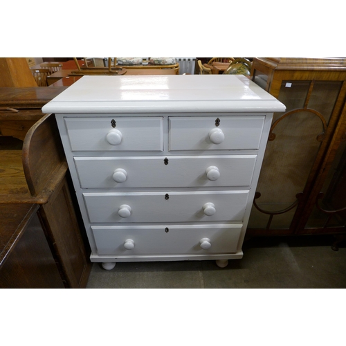 187 - A Victorian painted pine chest of drawers