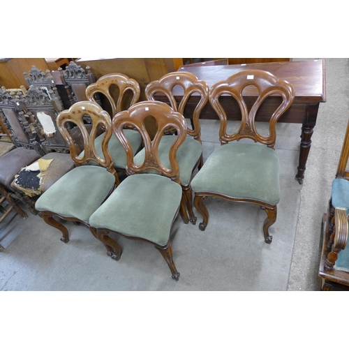 203 - A set of five Victorian mahogany dining chairs