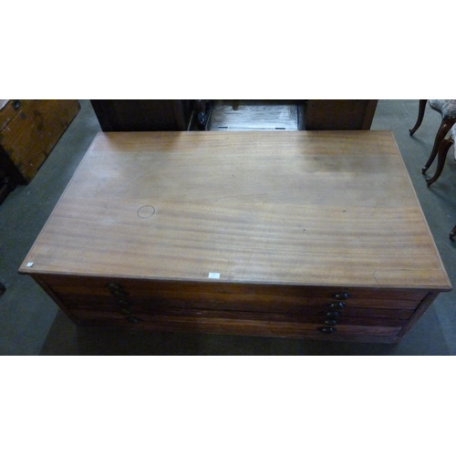 268 - A pine and beech five drawer plan chest