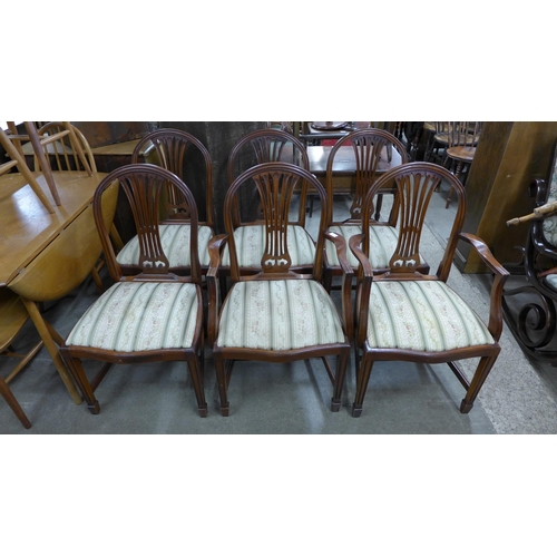 287 - A set of six Hepplewhite style mahogany dining chairs