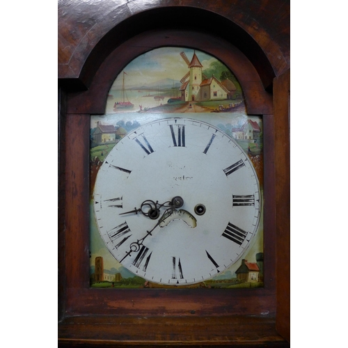 31 - A George III oak and mahogany 8-day longcase clock