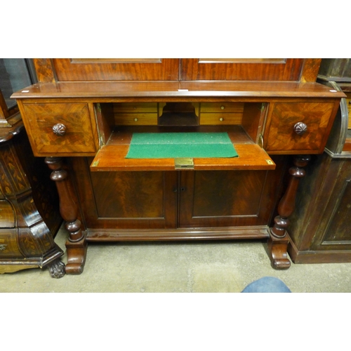 341 - A George IV mahogany secretaire bookcase