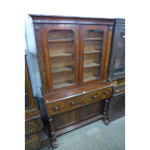 341 - A George IV mahogany secretaire bookcase