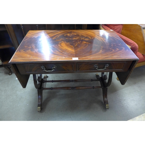 351 - An inlaid mahogany drop-leaf sofa table