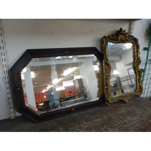 441 - Two enamelled bread bins and two mirrors