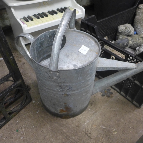 2347 - 2 Metal jugs, metal watering can & metal mop bucket