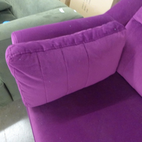 1469 - A Fuchsia velvet high back four seater sofa